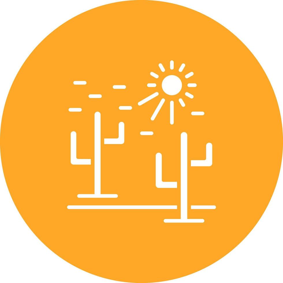 Desert Heat Glyph Circle Icon vector