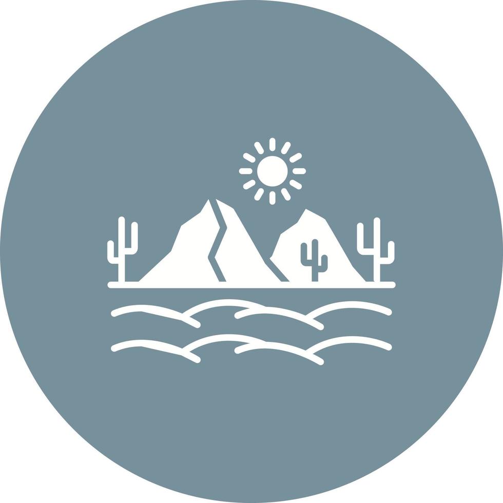 Desert Rocks Glyph Circle Icon vector