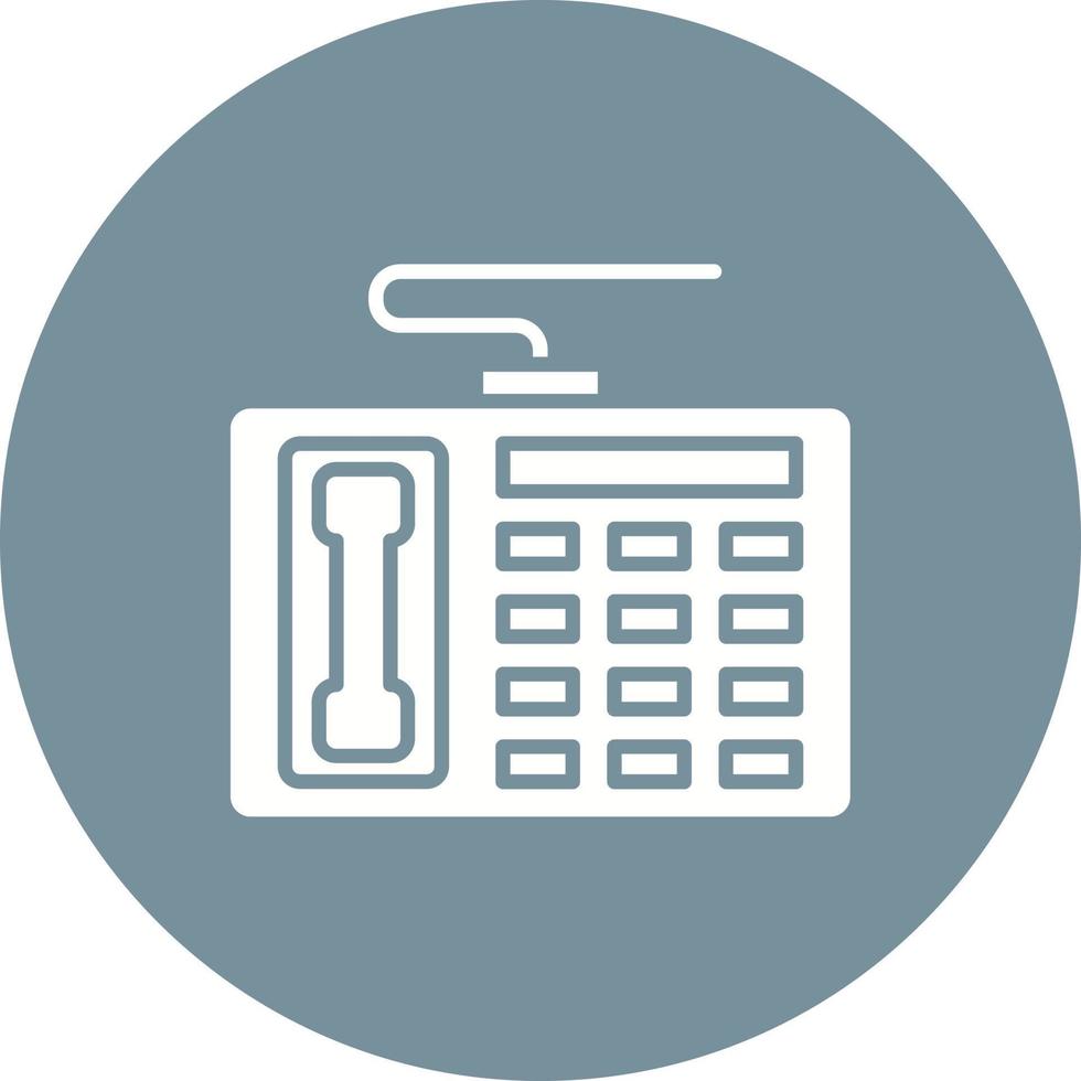 Telephone Glyph Circle Icon vector
