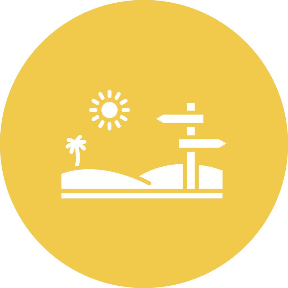 Desert Direction Glyph Circle Icon vector
