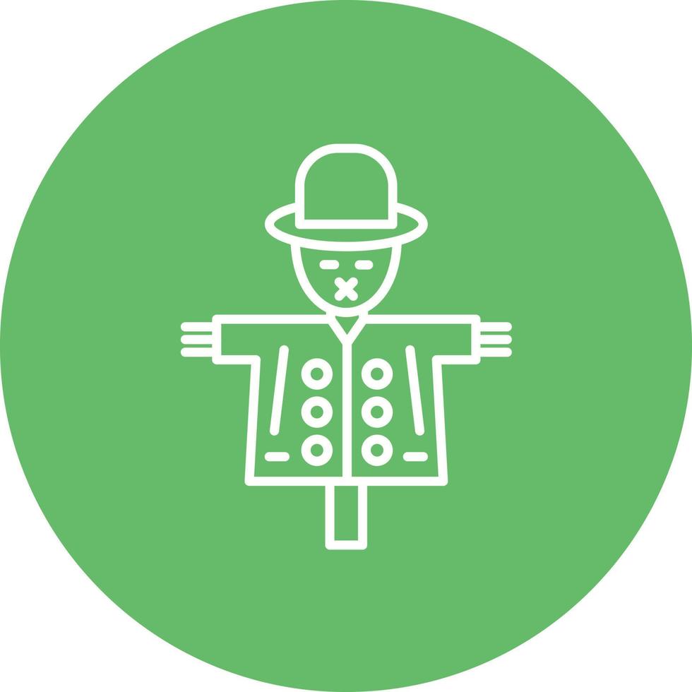 Scarecrow Glyph Circle Icon vector