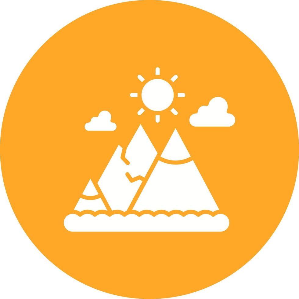 Mountains Landscape Glyph Circle Icon vector