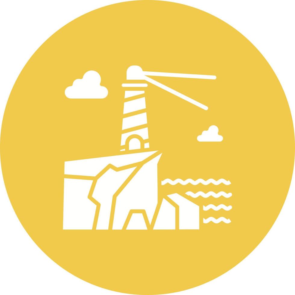 Lighthouse Landscape Glyph Circle Icon vector