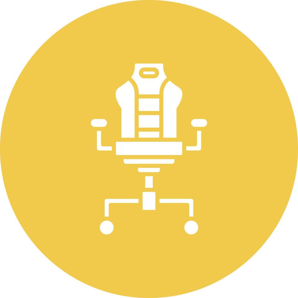 Gaming Chair Glyph Circle Icon vector