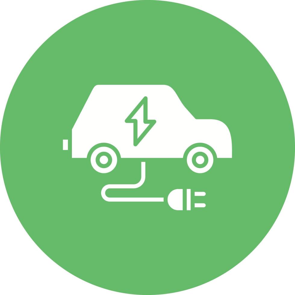 Electric Car Glyph Circle Icon vector