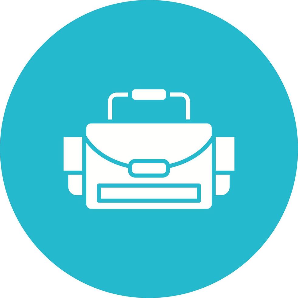 Camera Bag Glyph Circle Icon vector