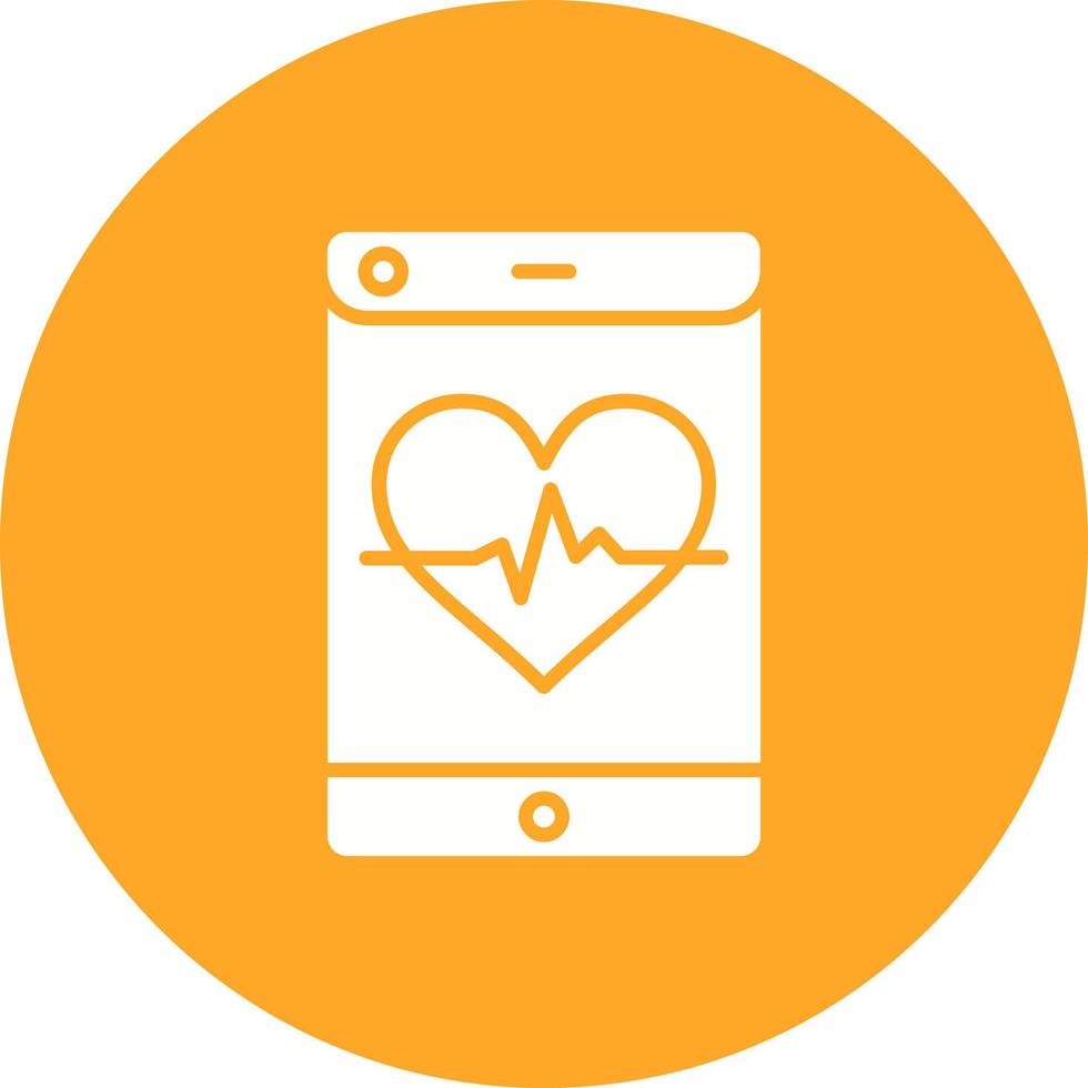 Heartbeak Glyph Circle Icon vector