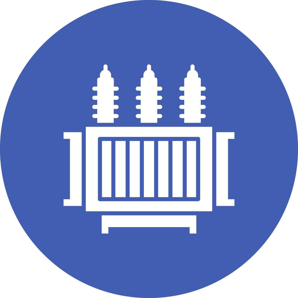 Power Transformer Glyph Circle Icon vector