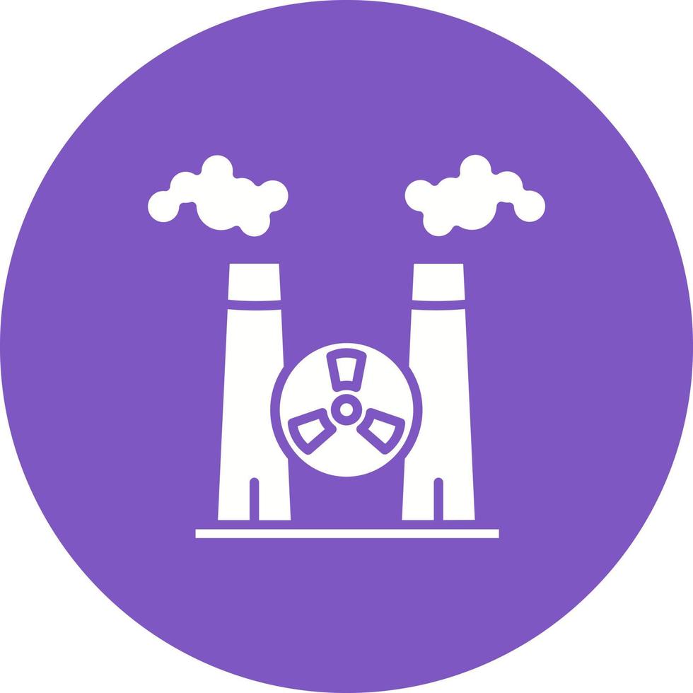 Nuclear Factory Glyph Circle Icon vector