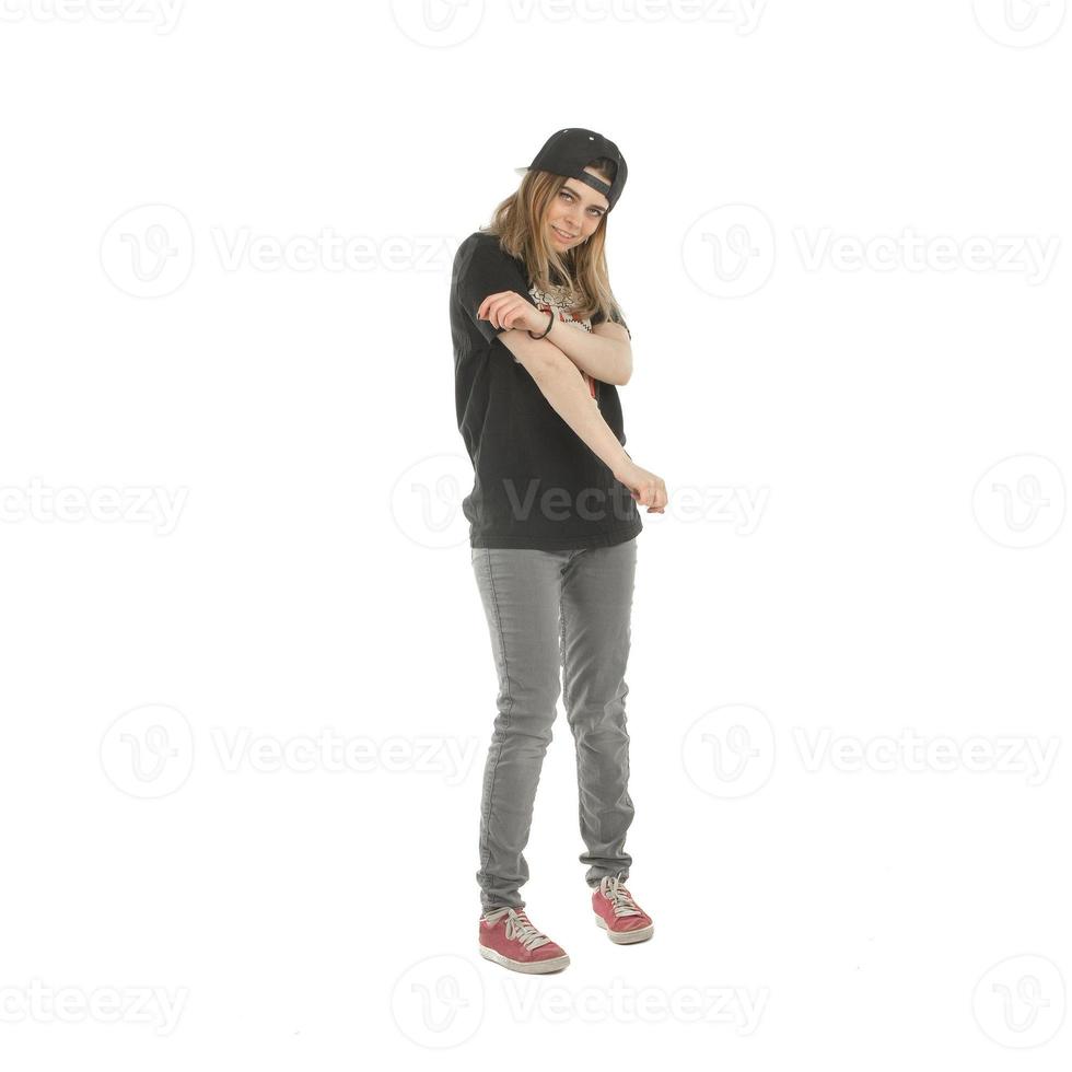 girl in casual clothes in studio photo