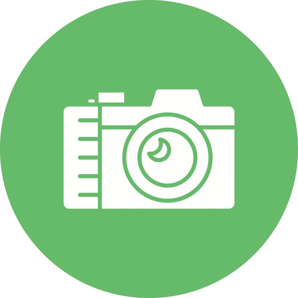 Compact Camera Glyph Circle Icon vector