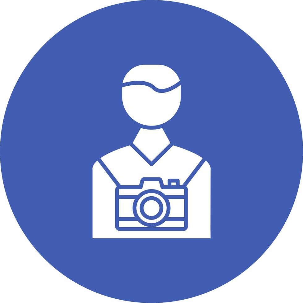 Cameraman Glyph Circle Icon vector