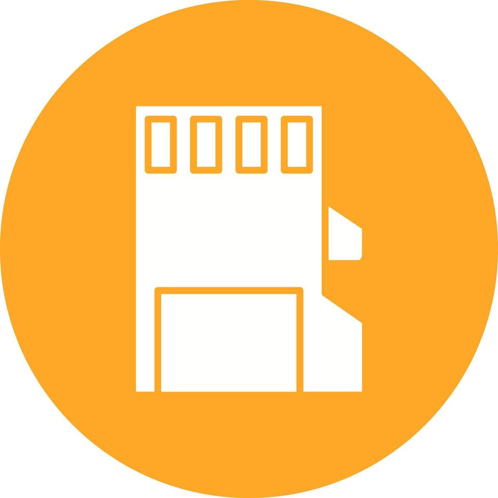 SD Card Glyph Circle Icon vector