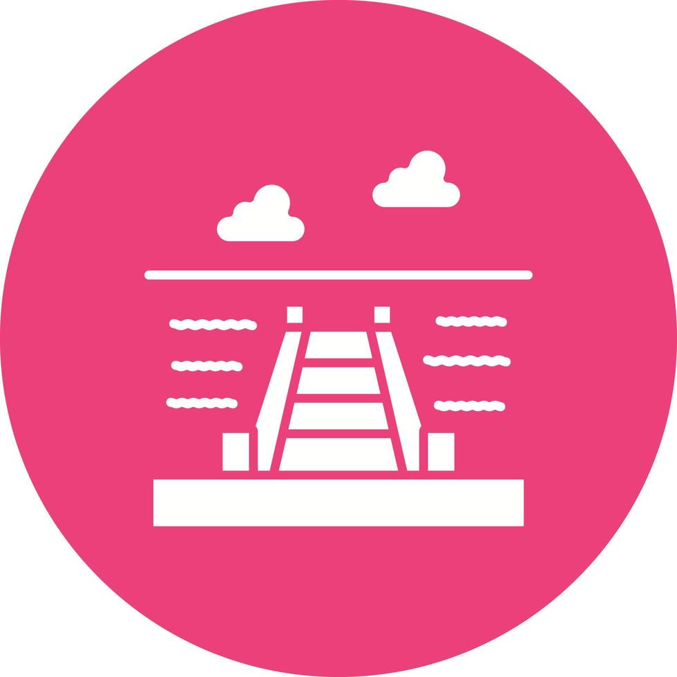 Dock Landscape Glyph Circle Icon vector