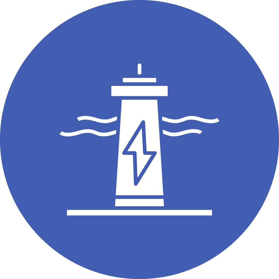 Tidal Power Glyph Circle Icon vector