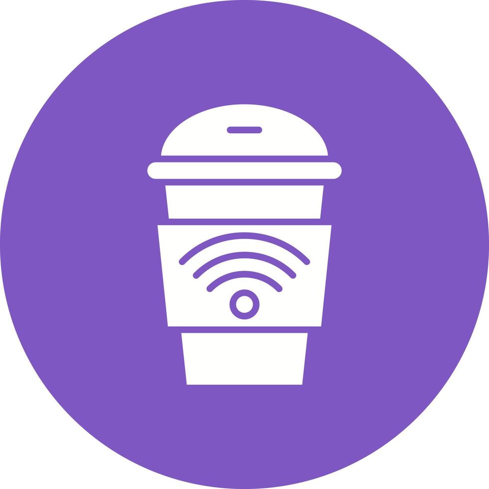 Cafe Wifi Glyph Circle Icon vector