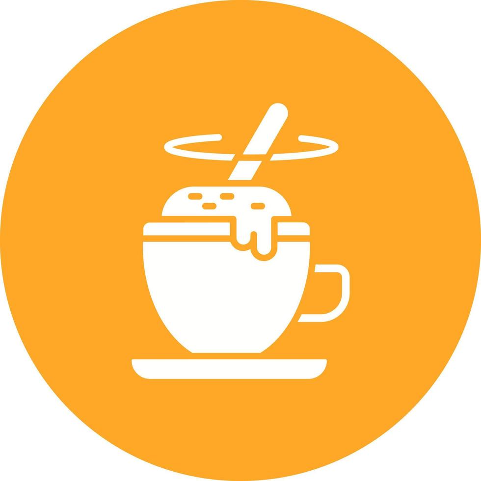 Coffee Mixing Glyph Circle Icon vector