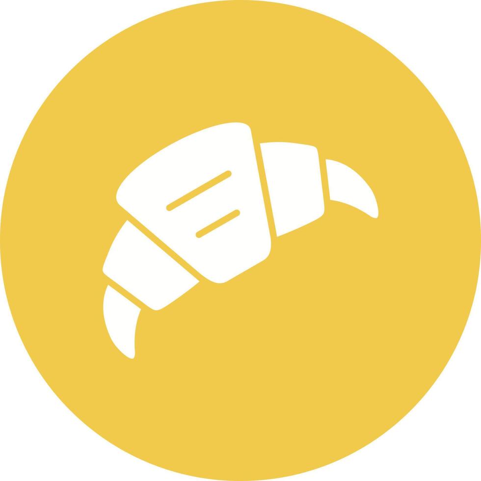 Croissant Glyph Circle Icon vector