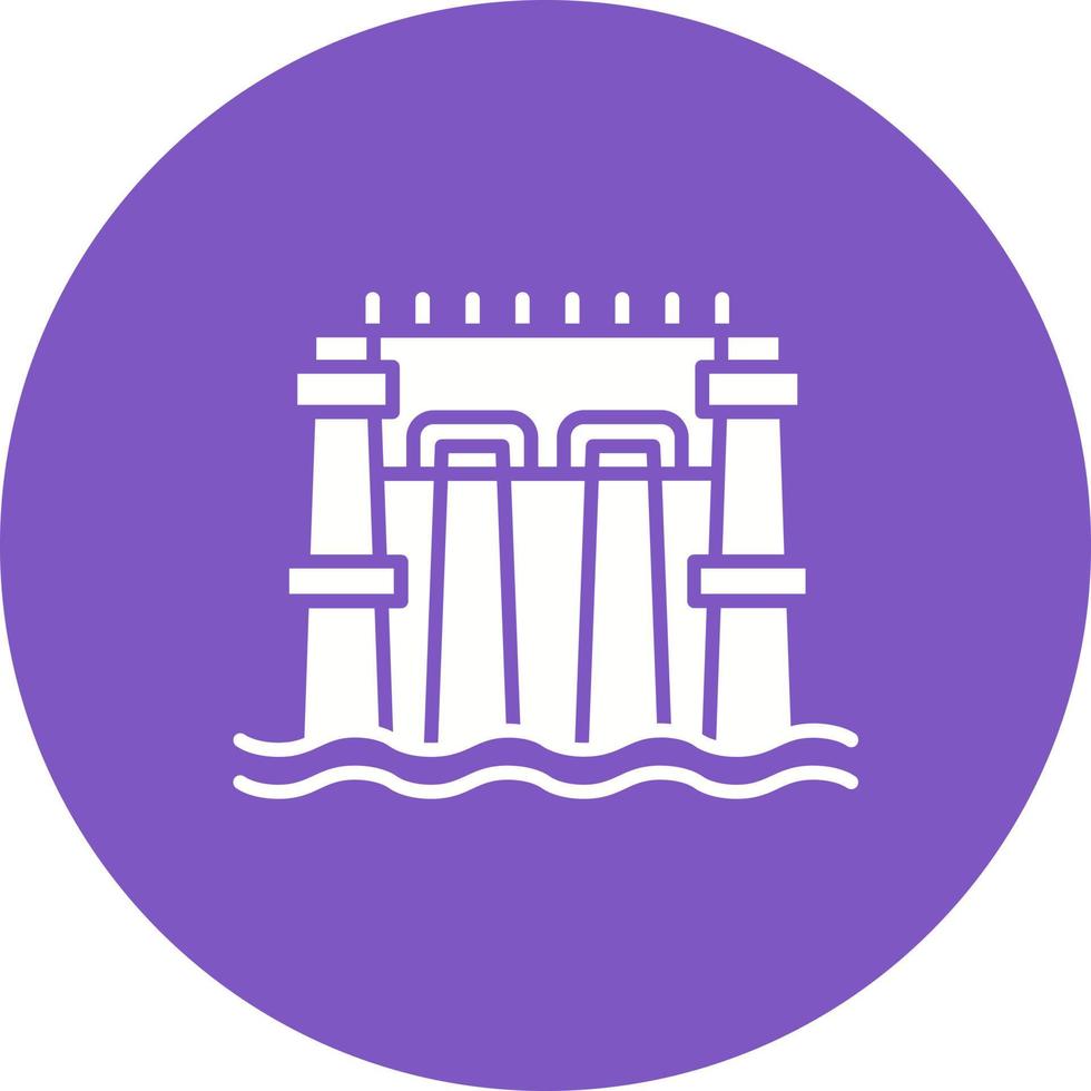 Wave Power Glyph Circle Icon vector