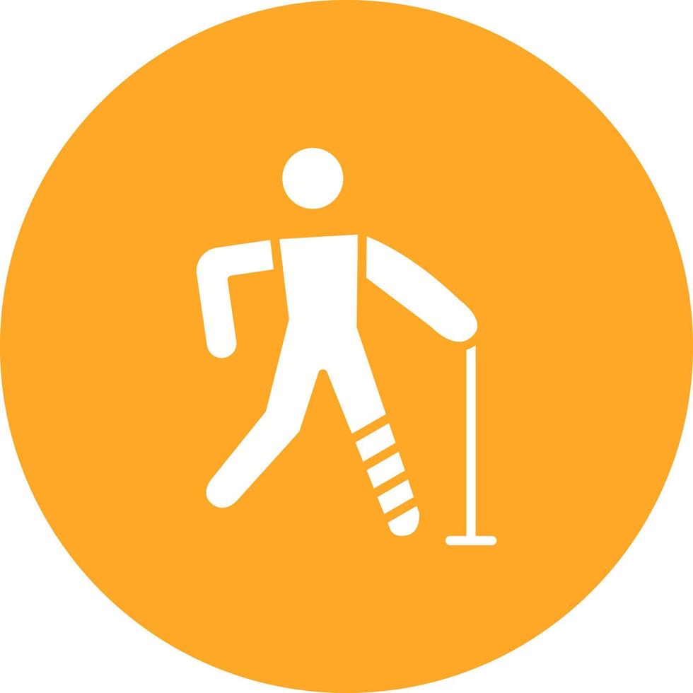 Broken Leg Glyph Circle Icon vector