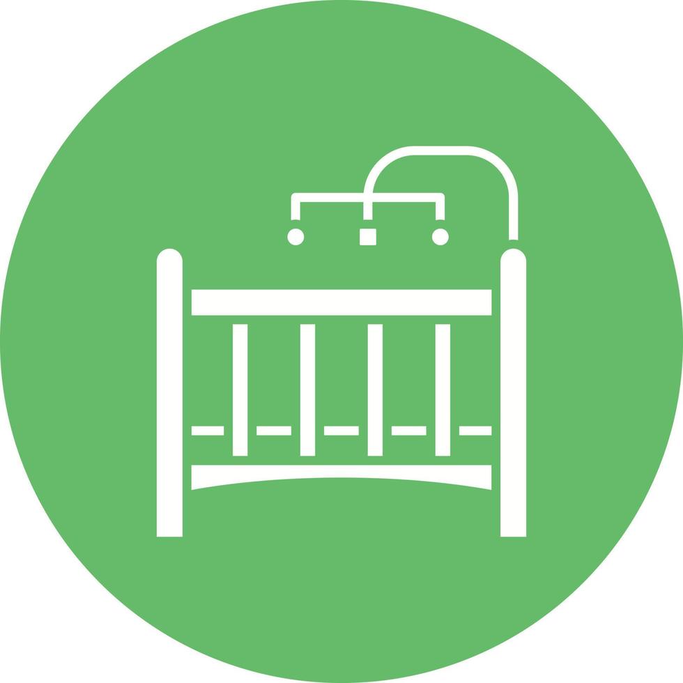 Baby Crib Glyph Circle Icon vector