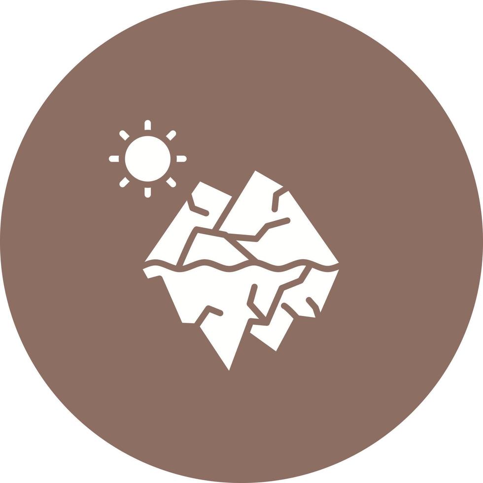 Iceberg Landscape Glyph Circle Icon vector