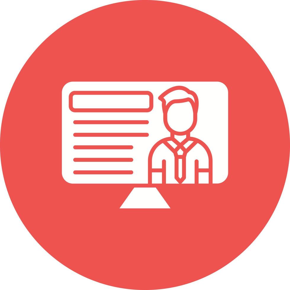 Online Lecture Glyph Circle Icon vector