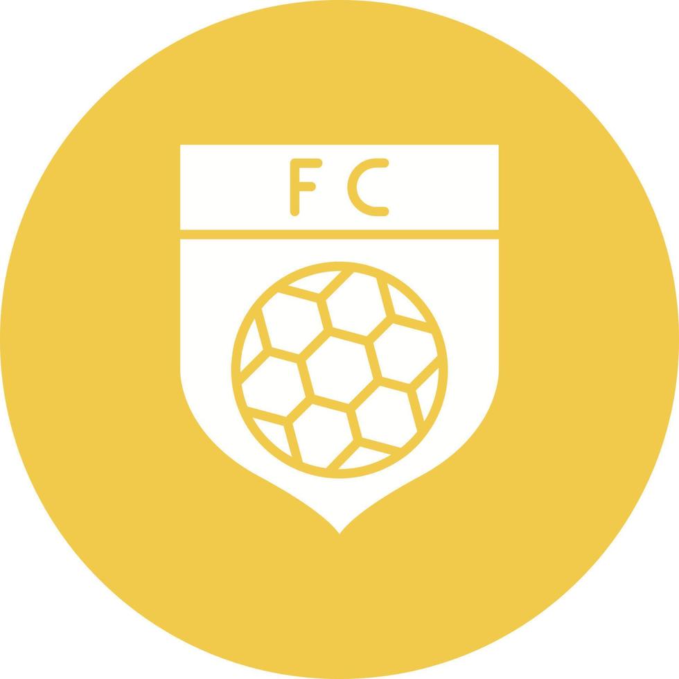 icono de círculo de glifo de club de fútbol vector