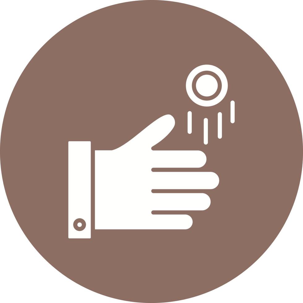 Coin Toss Glyph Circle Icon vector
