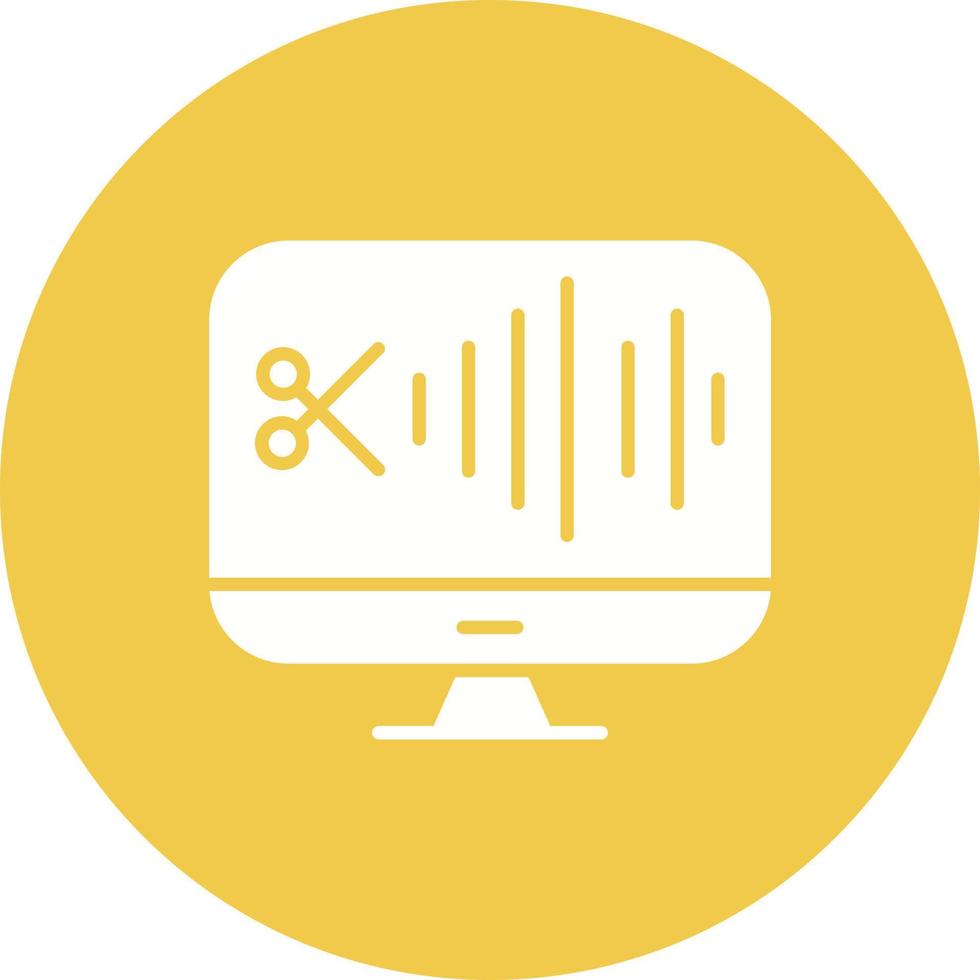 Audio Editing Glyph Circle Icon vector