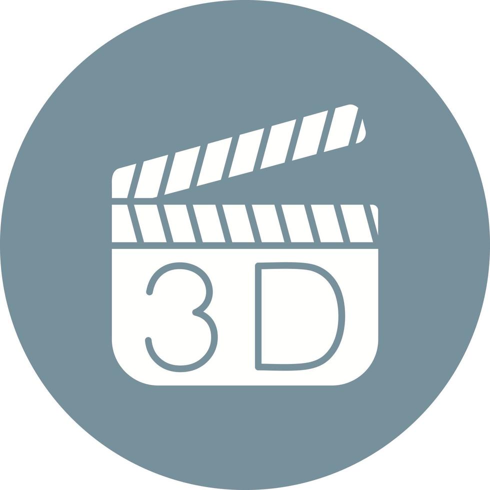 3d Film Glyph Circle Icon vector