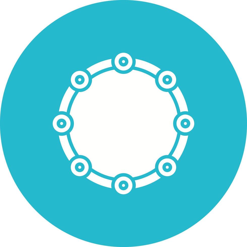 Tambourine Glyph Circle Icon vector