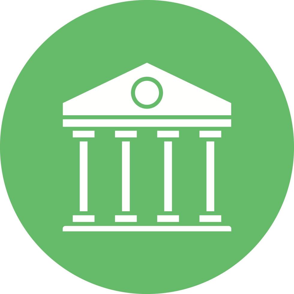 Parthenon Glyph Circle Icon vector