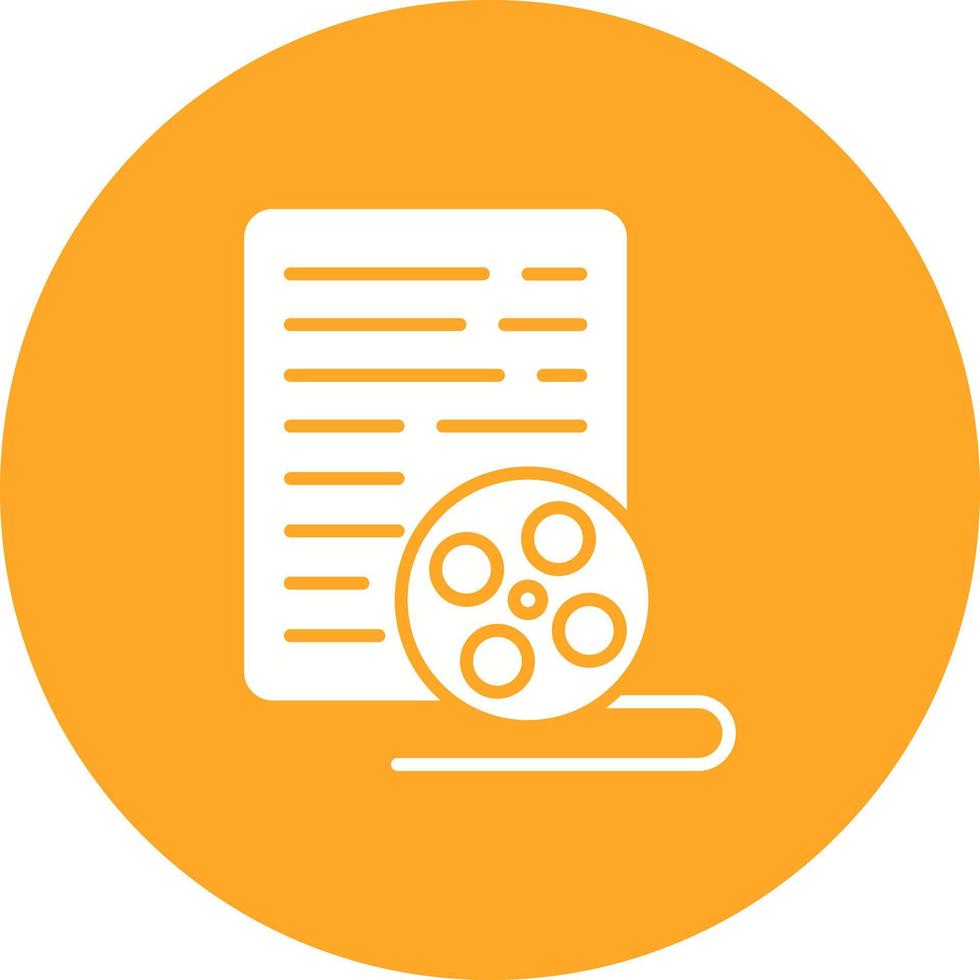 Screenwriting Glyph Circle Icon vector