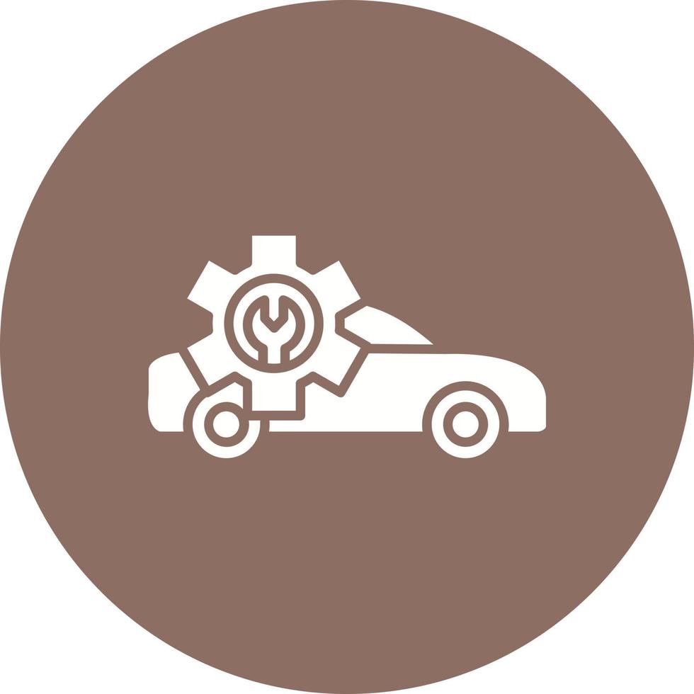 Car Repair Shop Glyph Circle Icon vector