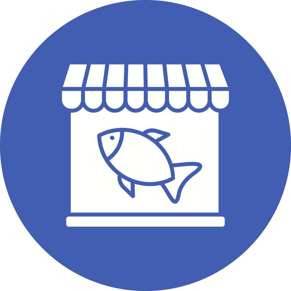 icono de círculo de glifo de tienda de pescado vector