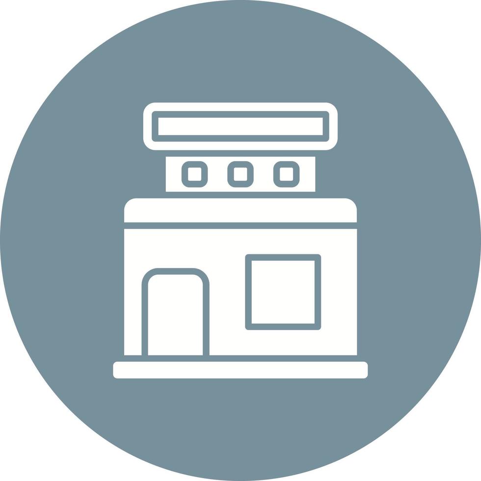 Supermarket Glyph Circle Icon vector