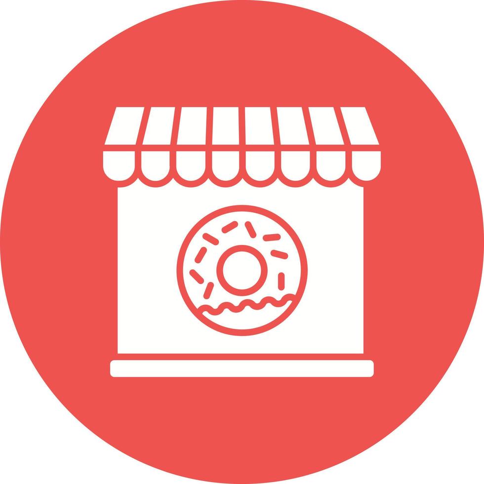 Donut Shop Glyph Circle Icon vector