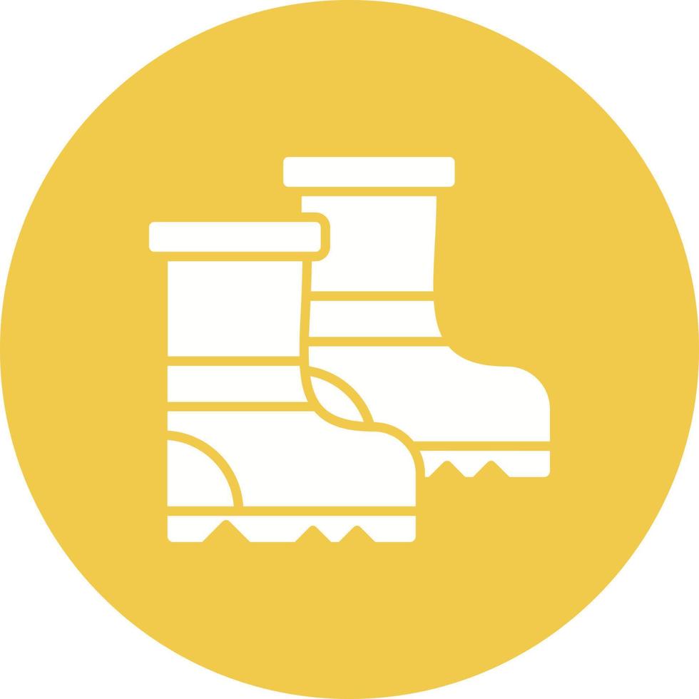 Rubber Boots Glyph Circle Icon vector