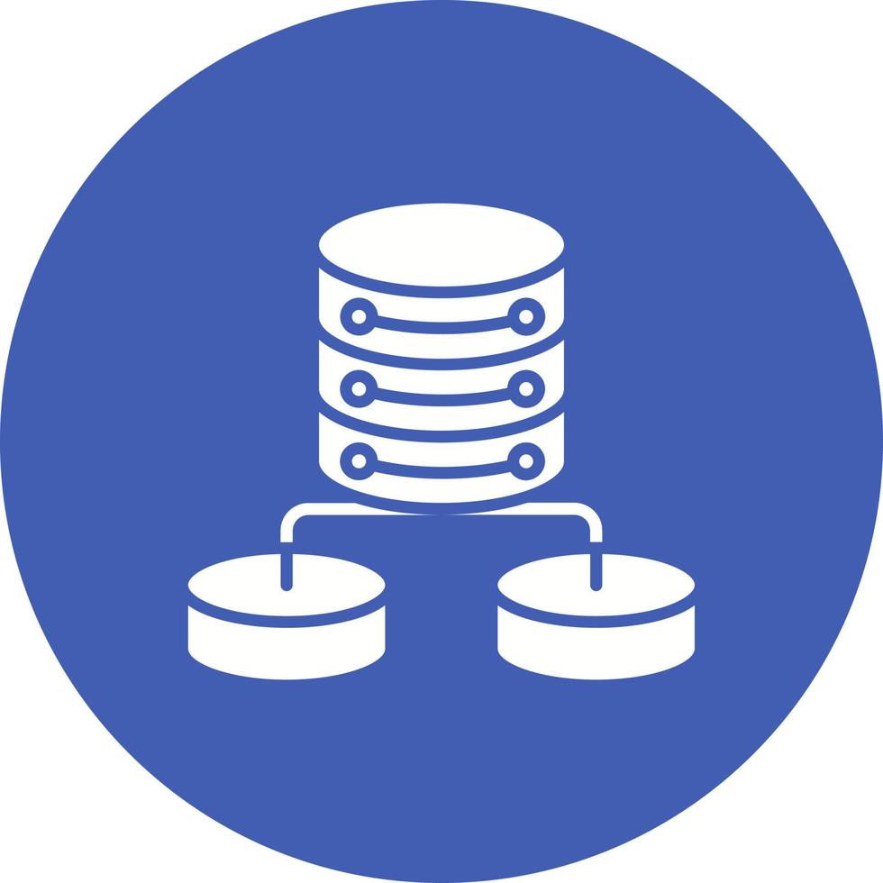 Semi Structured Data Glyph Circle Icon vector