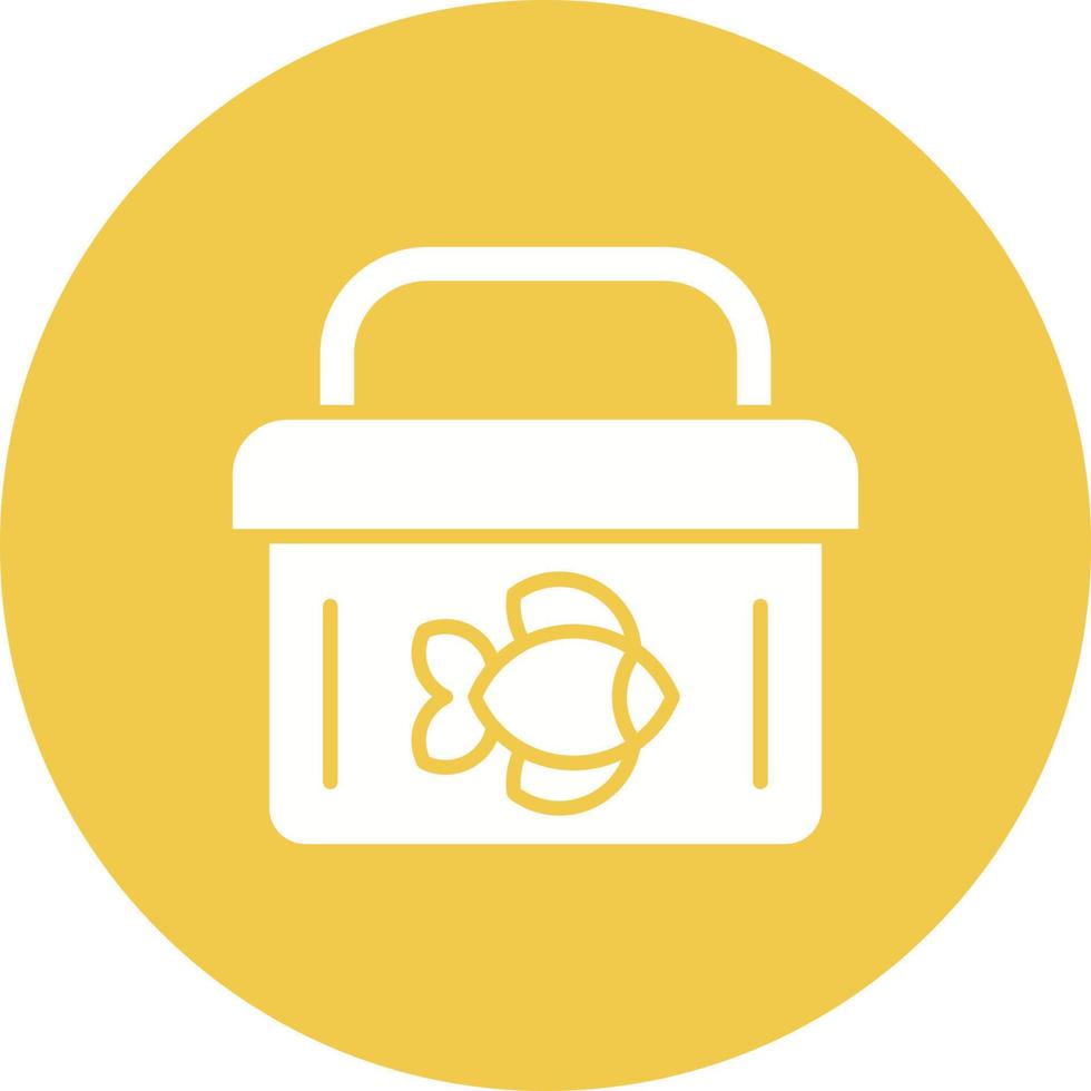 Tackle Box Glyph Circle Icon vector