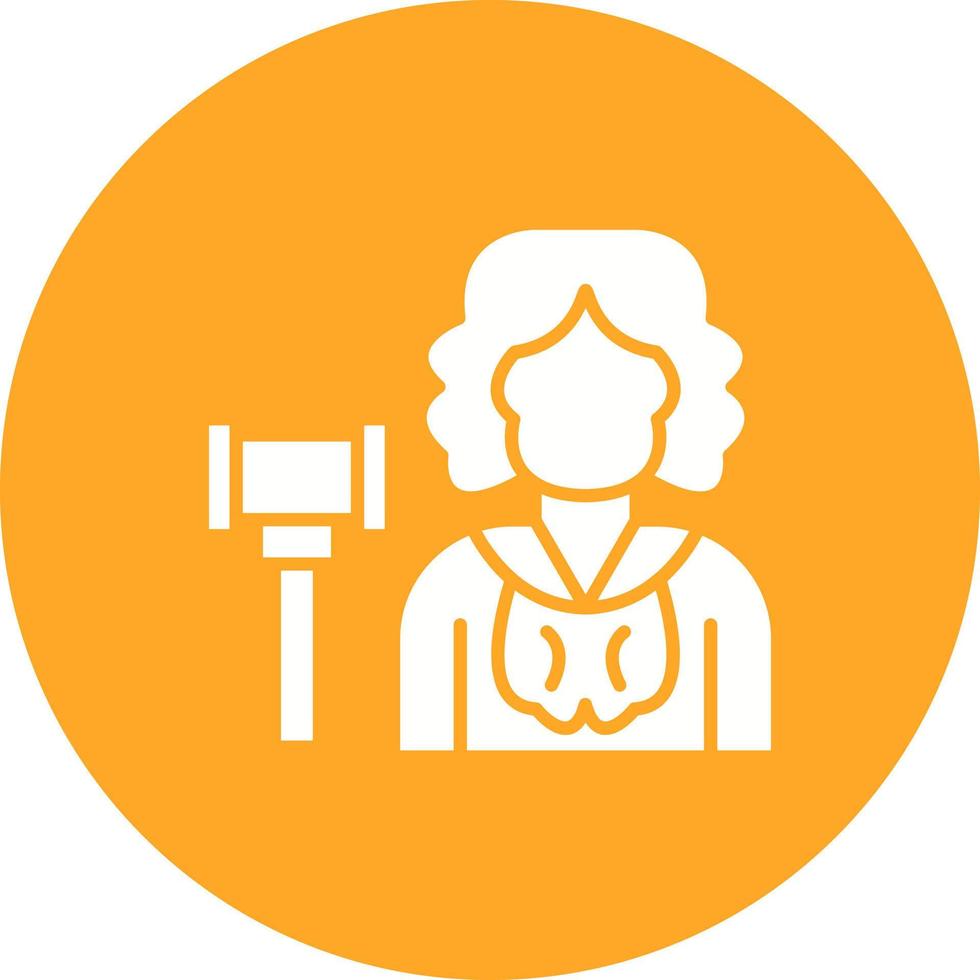 Judge Female Glyph Circle Icon vector