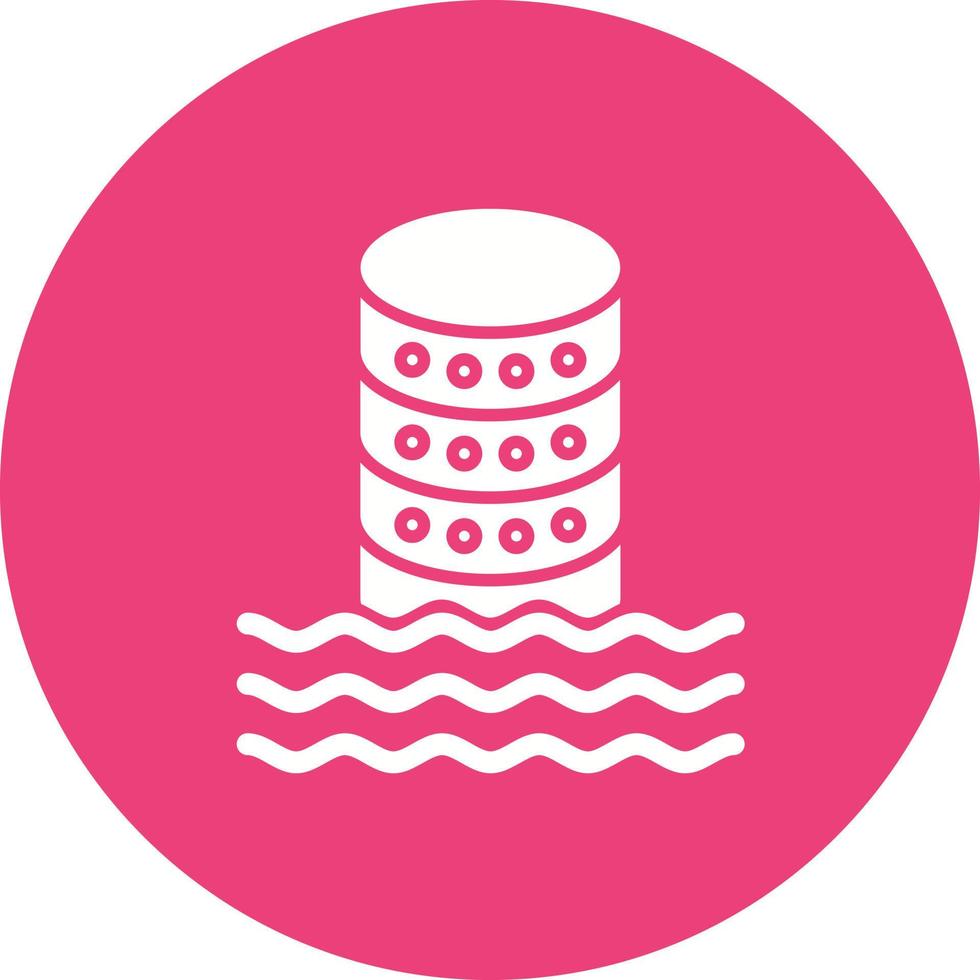 Data Lake Glyph Circle Icon vector