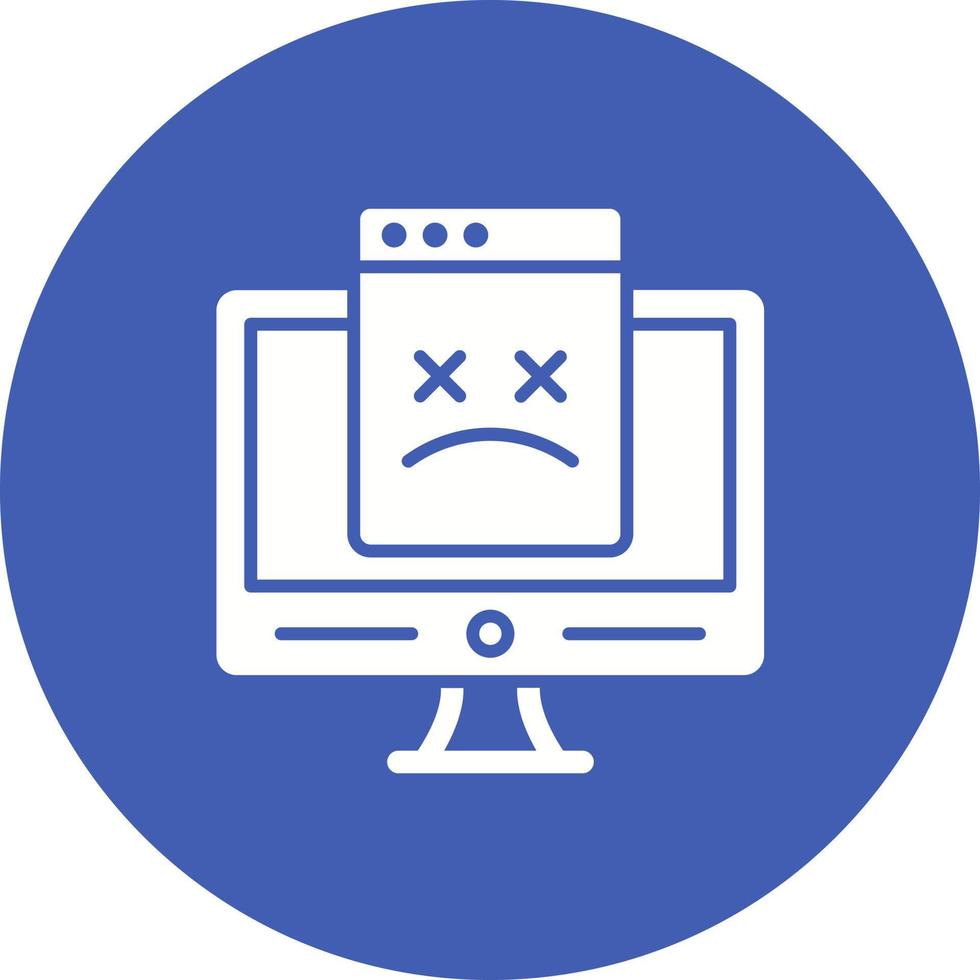 Page Not Found Glyph Circle Icon vector