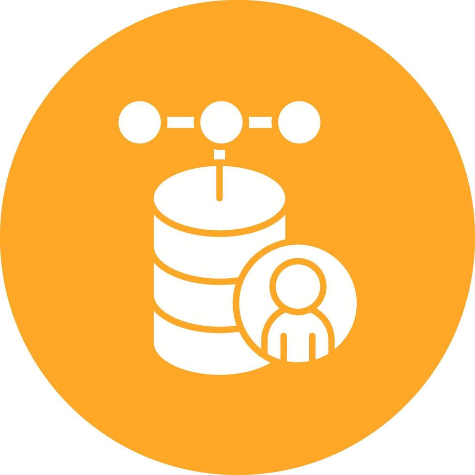Client Database Glyph Circle Icon vector
