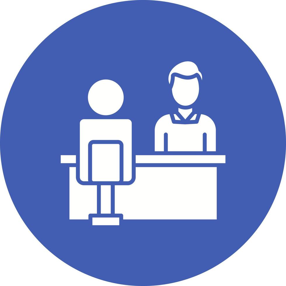 In Person Interview Glyph Circle Icon vector