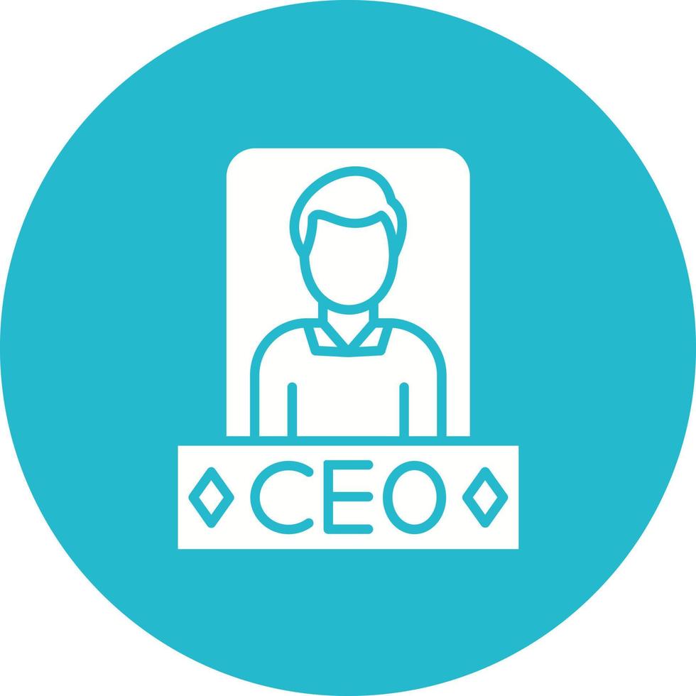 CEO Glyph Circle Icon vector