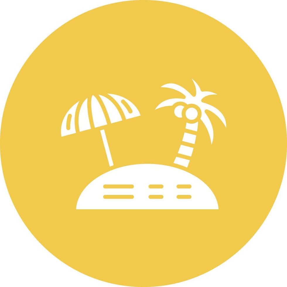 Beach Vacation Glyph Circle Icon vector