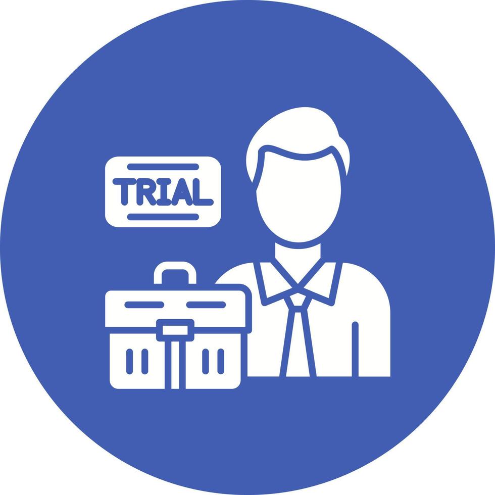 Job Trial Glyph Circle Icon vector