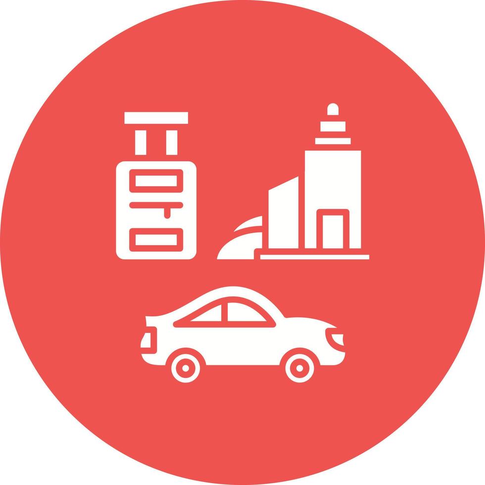 Tour Package Glyph Circle Icon vector